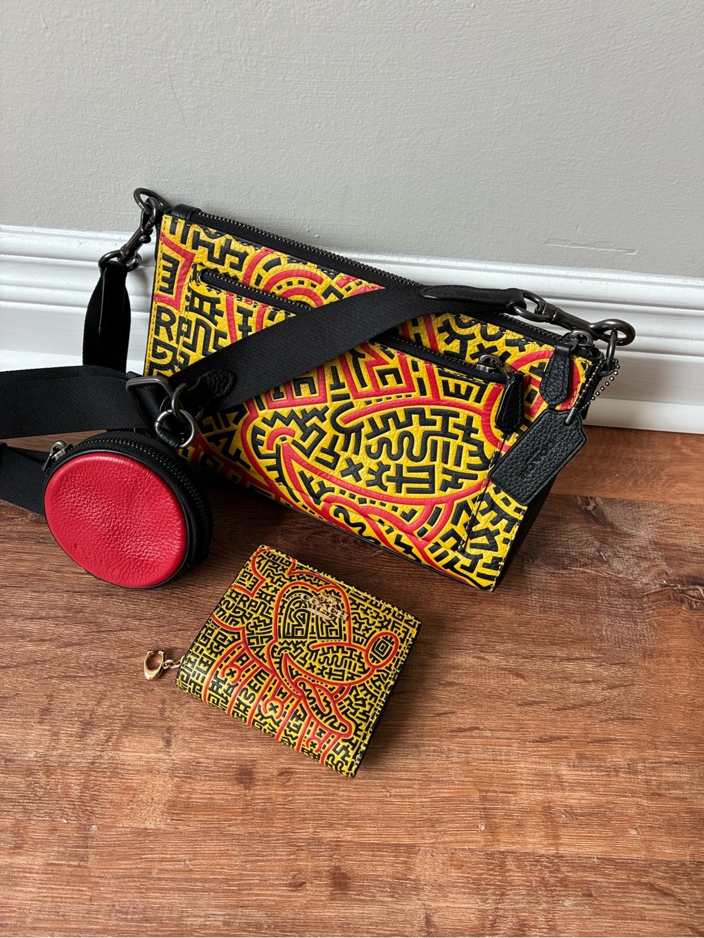 Coach x Disney Mickey Mouse x Keith Haring Holden Crossbody & Wallet SET C6911 - Picture 3 of 16
